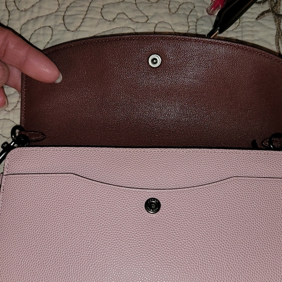 Coach Grained Leather Clutch w/ Snakeskin Detail, Pink *cross posted* - Picture 2 of 6
